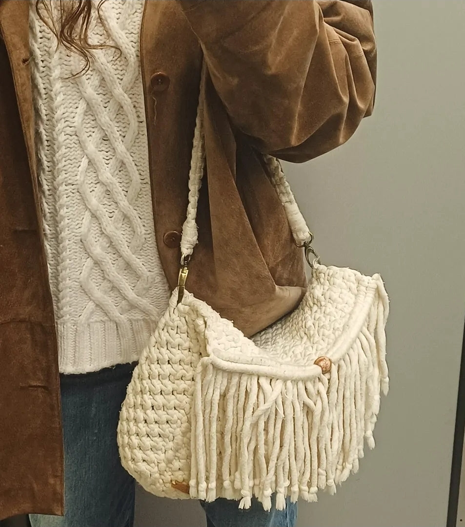 Bolso de Macramé "Cascada" con Flecos