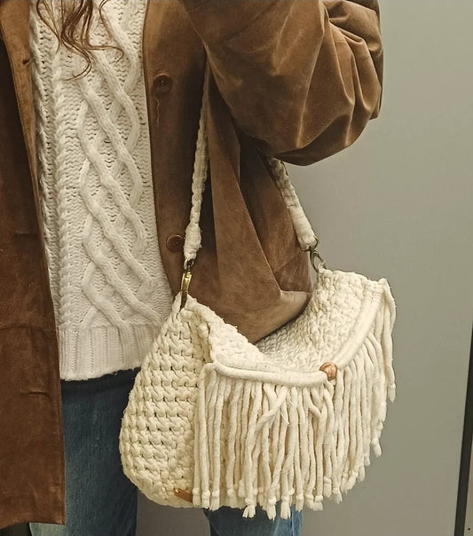 Bolso de Macramé "Cascada" con Flecos