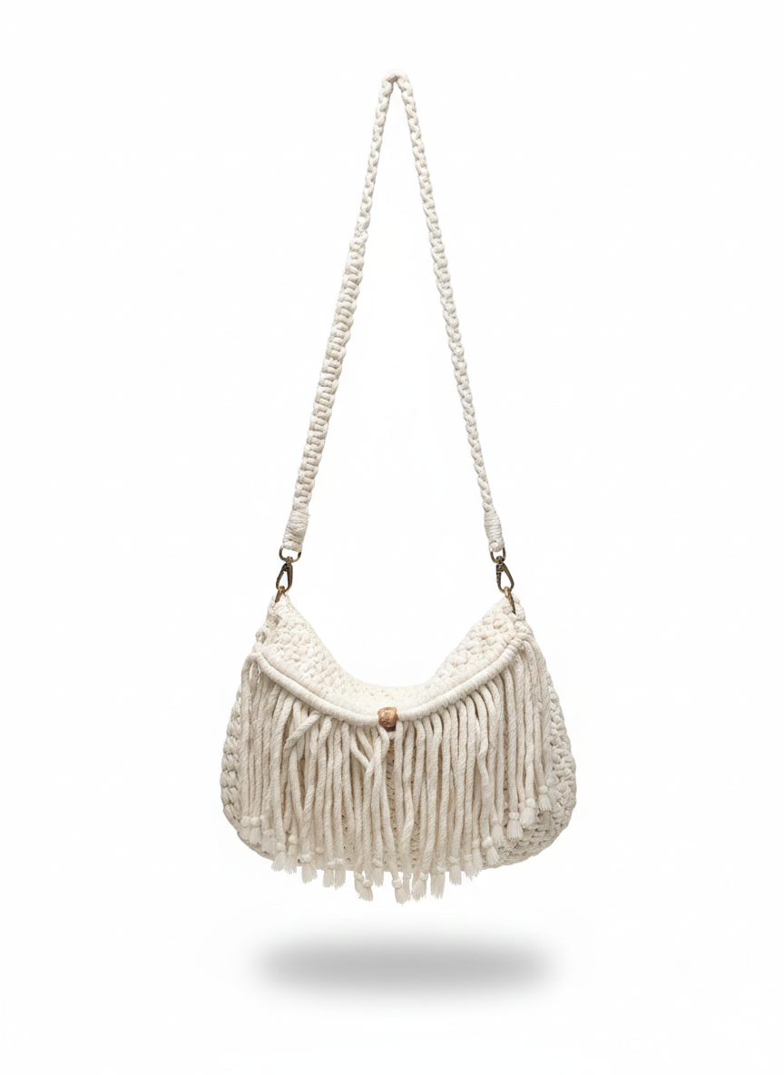 Bolso de Macramé "Cascada" con Flecos