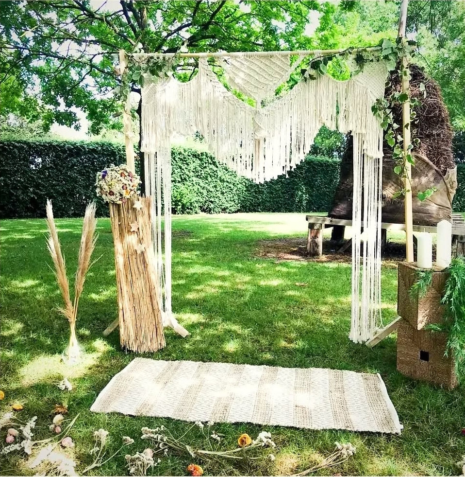 Altar de Boda en Macramé "Norte Eterno" - Tapiz Artesanal XL