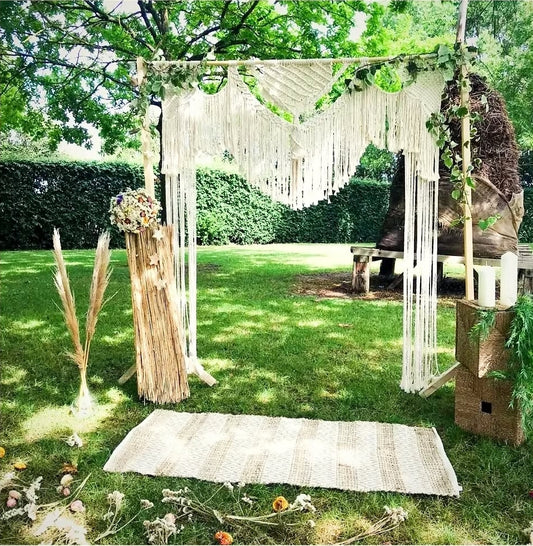 Altar de Boda en Macramé "Norte Eterno" - Tapiz Artesanal XL